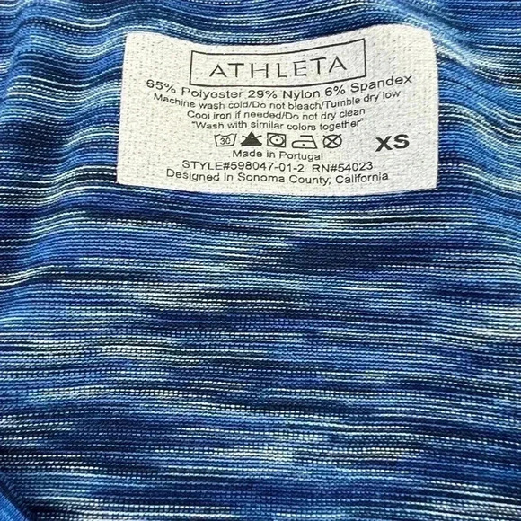 Athleta Finish Fast Racerback Tank Top Blue Stretch Style - Picture 4 of 6